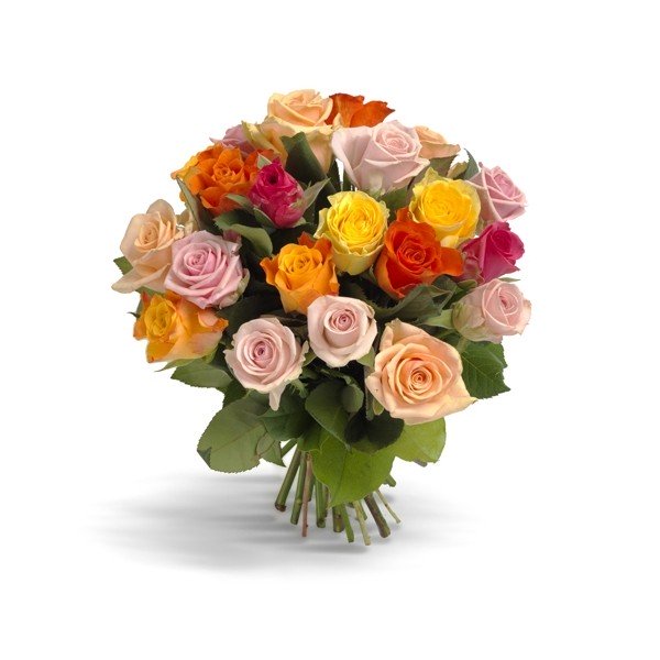 Bouquet de roses multicolores